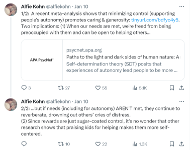 Alfie Kohn on supporting people’s autonomy