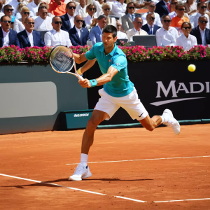 Djokovic se enfada y tira su raqueta al juez de silla en el Mutua Madrid Open