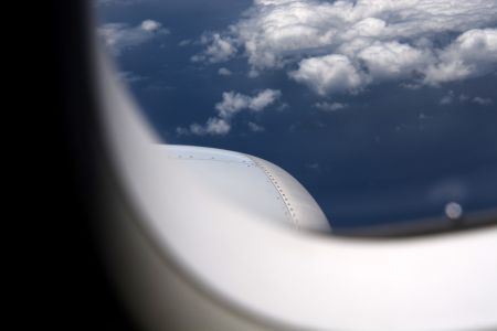 A plane takes off with problems